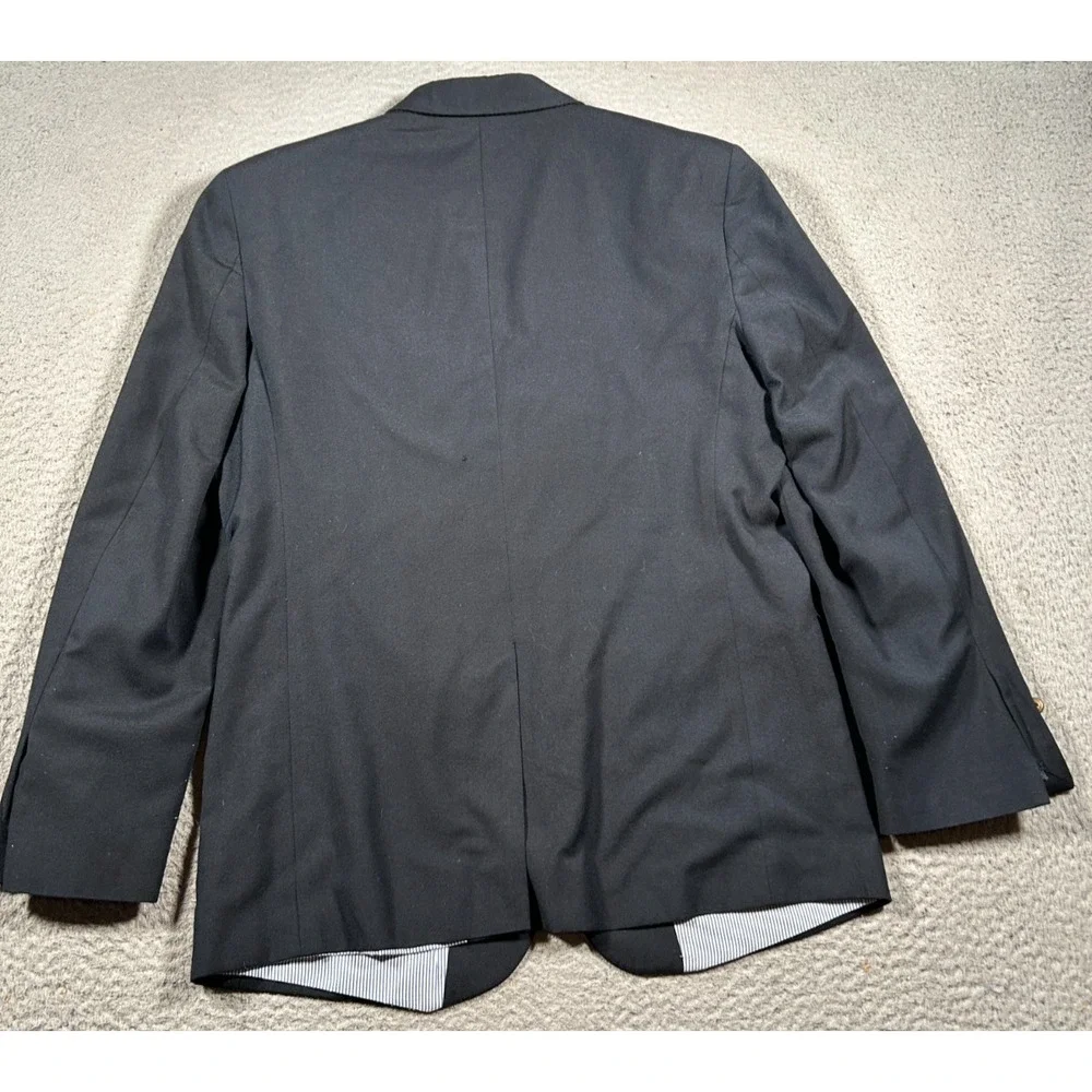 Greg Norman Blazer Jacket Mens 38 Black Lined Formal Gold Button Single Breasted